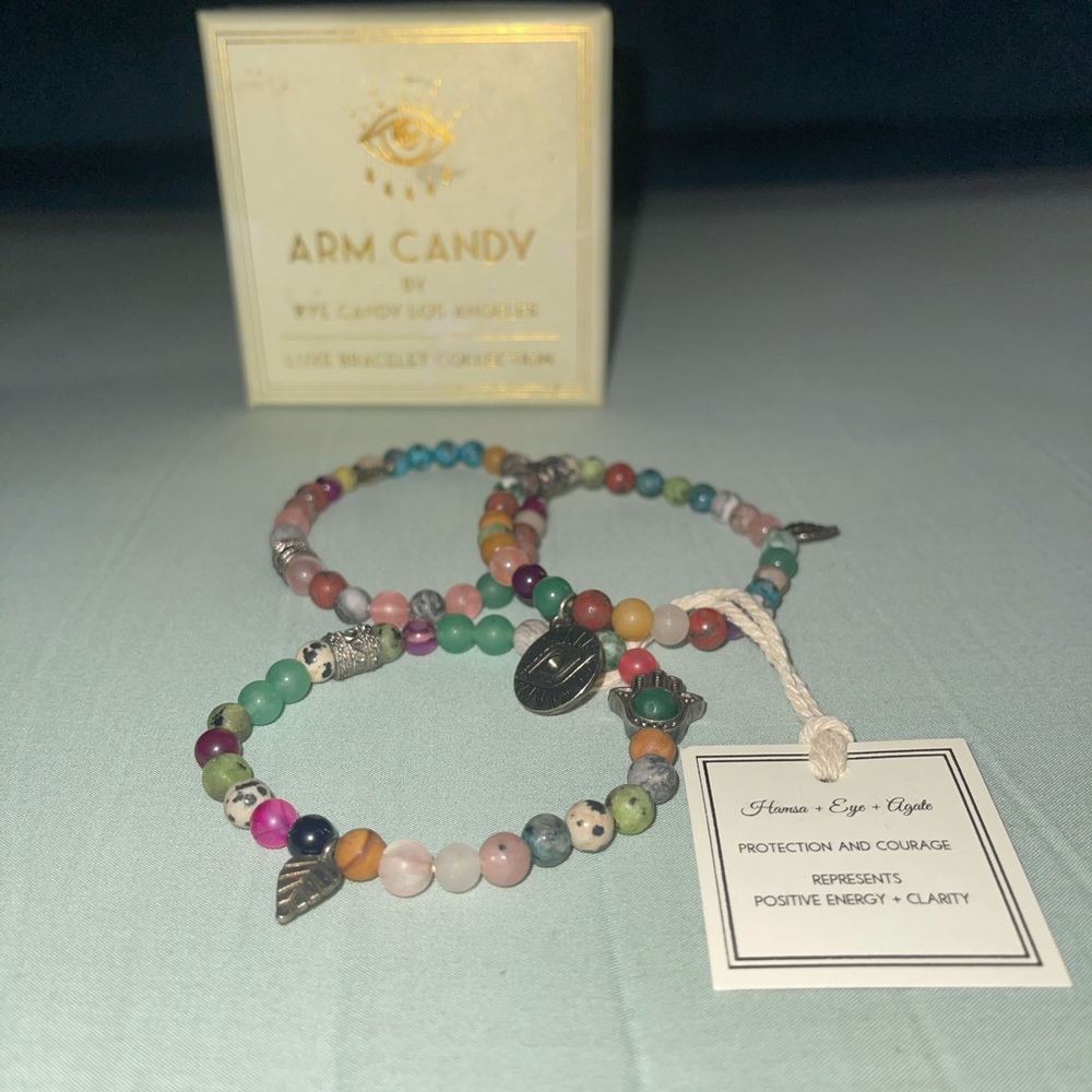 Arm Candy by Eye Candy LA Agate Bracelet Set of Three